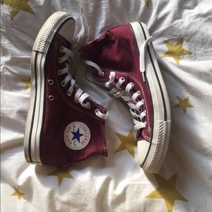 Burgundy Hi Top Converse