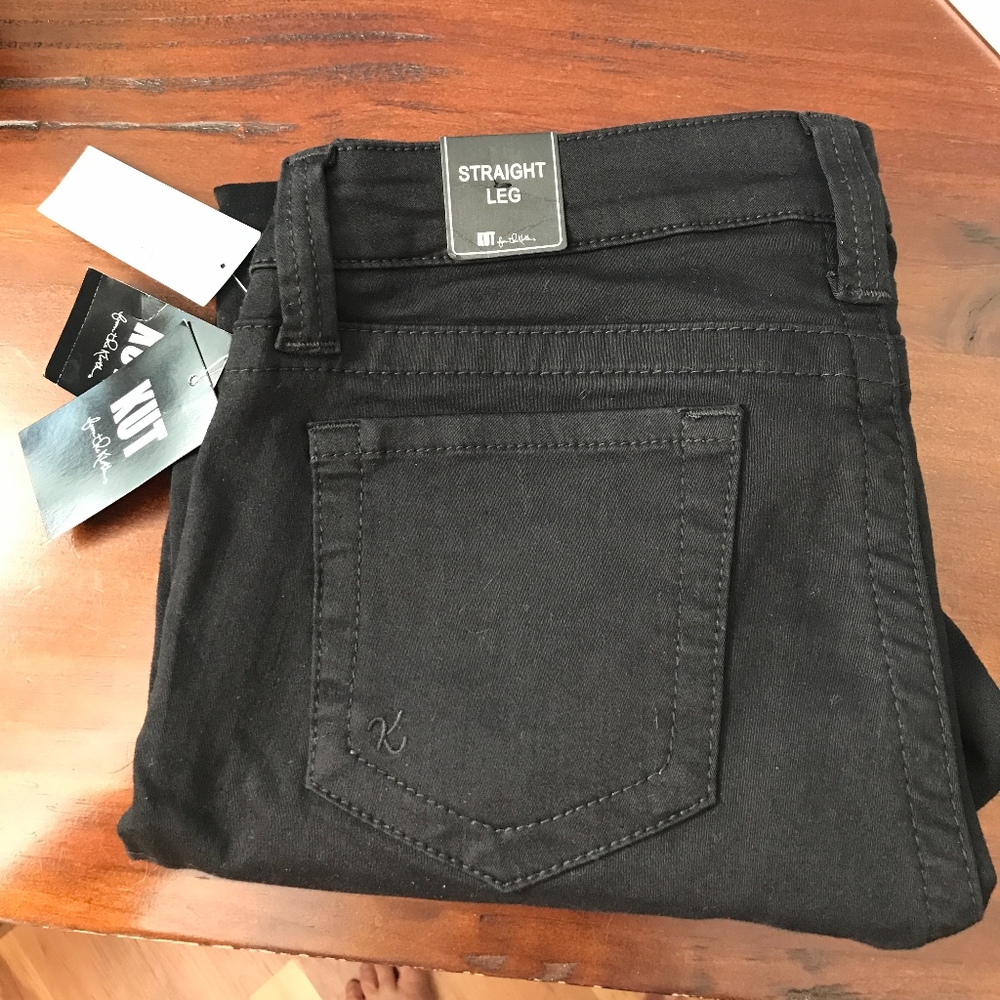 KUT Black Maribel Straight Leg Jeas