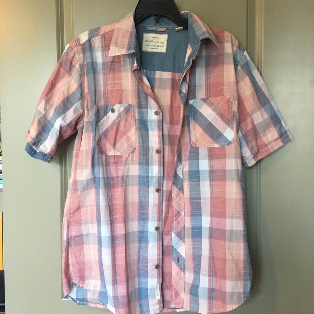 Weatherproof | Short sleeve checkered button-up