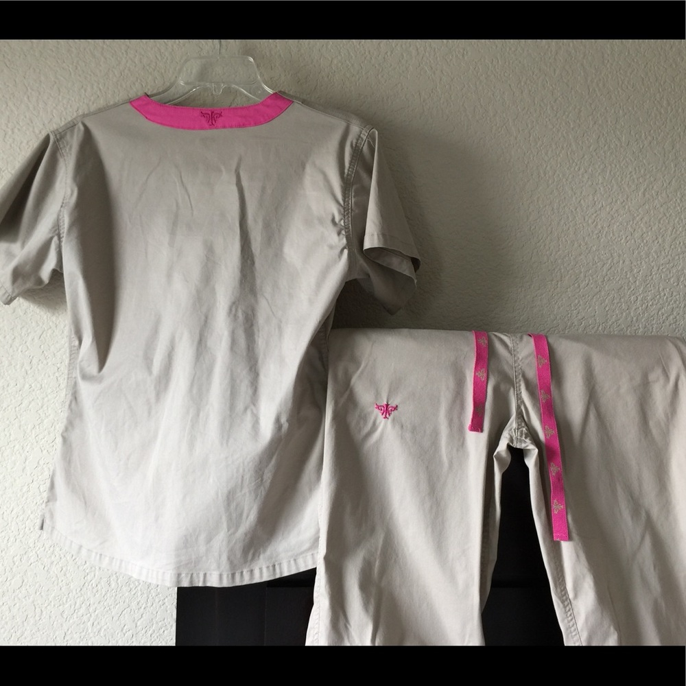 Women's Khaki Scrub Top and Bottom