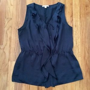 NWOT, Dark Navy ruffle BR blouse