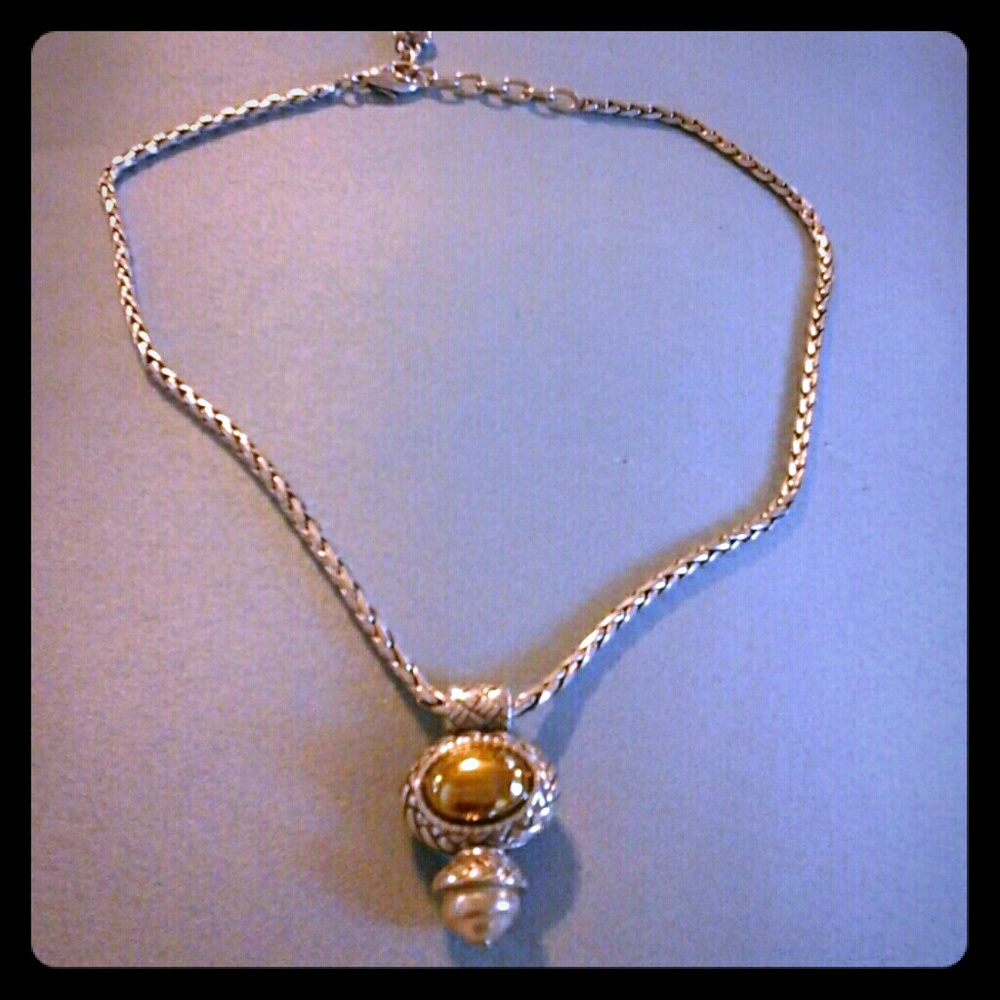 BRIGHTON PEARL AND GOLD REVERSIBLE NECKLACE