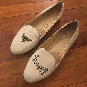 Embroidered flats like new