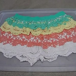 Mulit-colored crochet shorts
