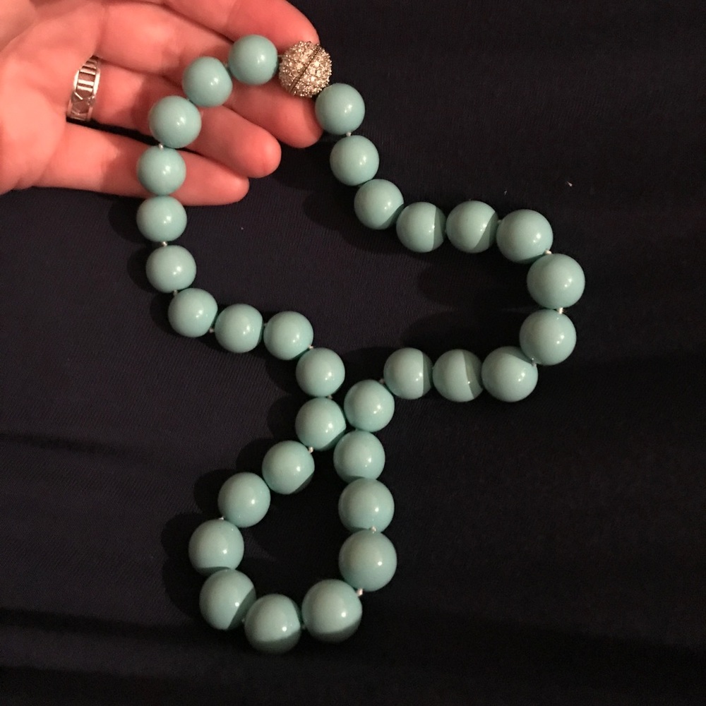 Turquoise beads with pave clasp
