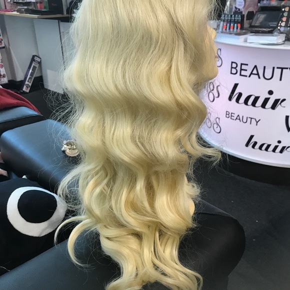 FREE WIG CAP  blonde human hair Blende Long Wig main image 4