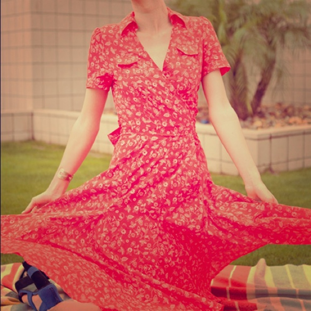 Shabby Apple red wrap dress GORGEOUS!!!