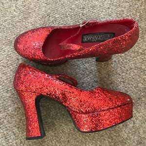 Glitter red heels