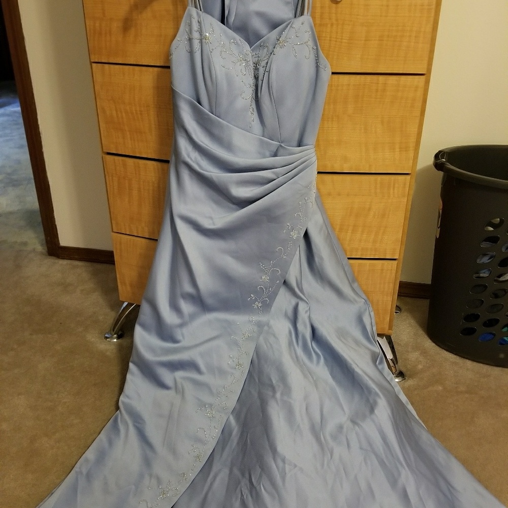 Full length dress with straps and shaw