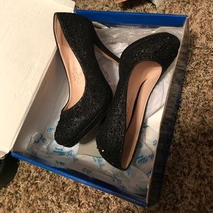 Black sparkle heels