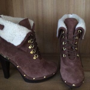 bcbgeneration faux fur ankle boots