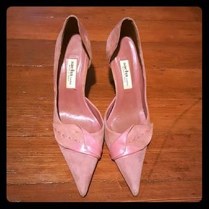 Sacha london dusty rose pink suede kitten heels