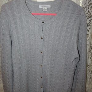 Liz Claiborne gray cardigan sweater