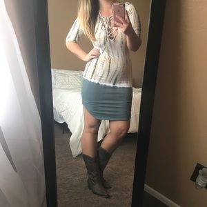 NWT 3/4 Sleeve Lace-up Dress