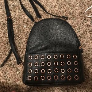Black leather back pack