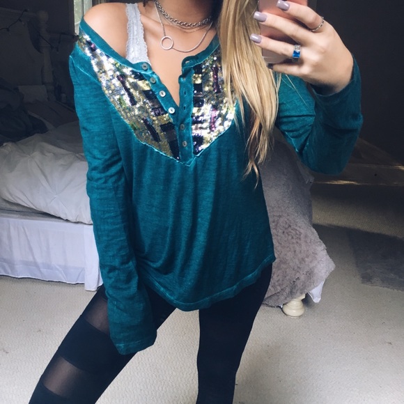 Free People Tops - free people seafoam henley