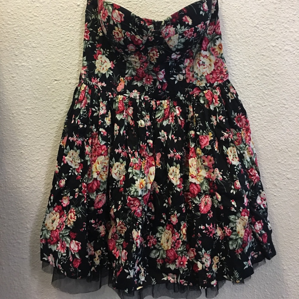 Floral Strapless Dress
