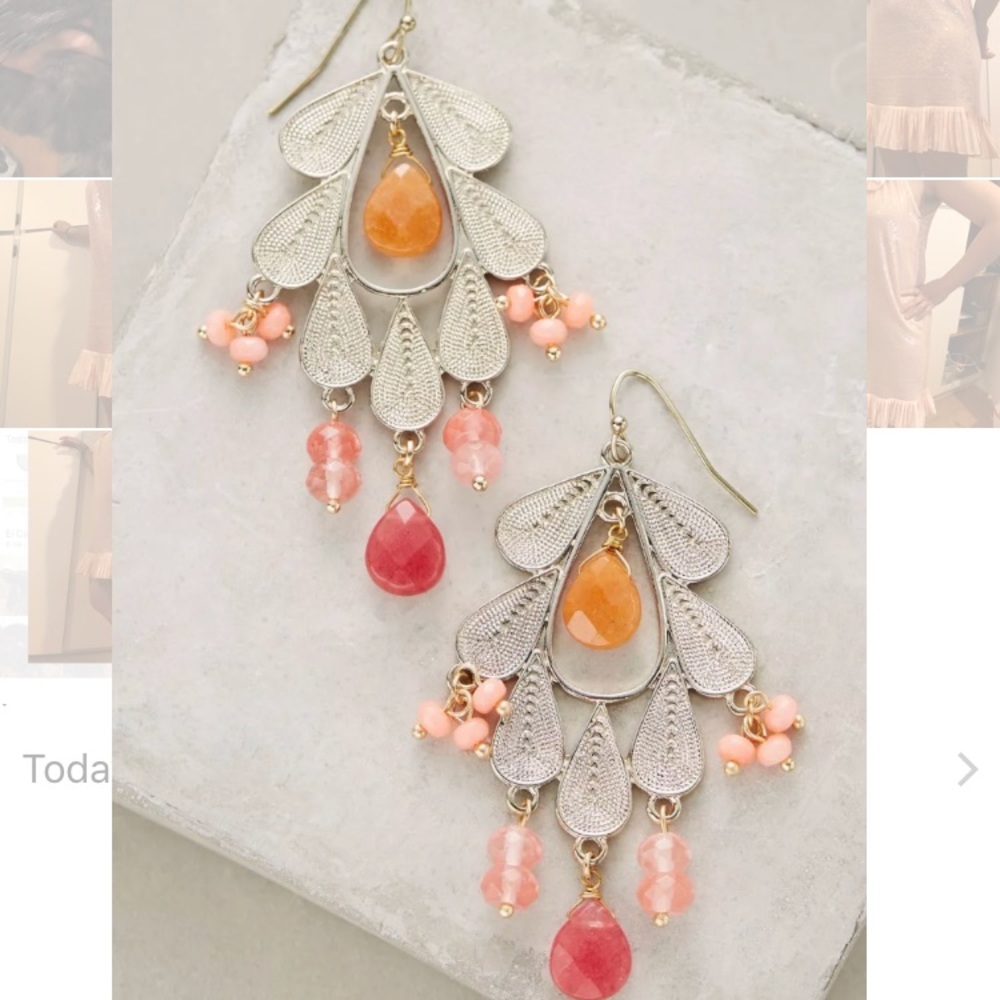 NIP Anthropologie Melipona Earrings, coral