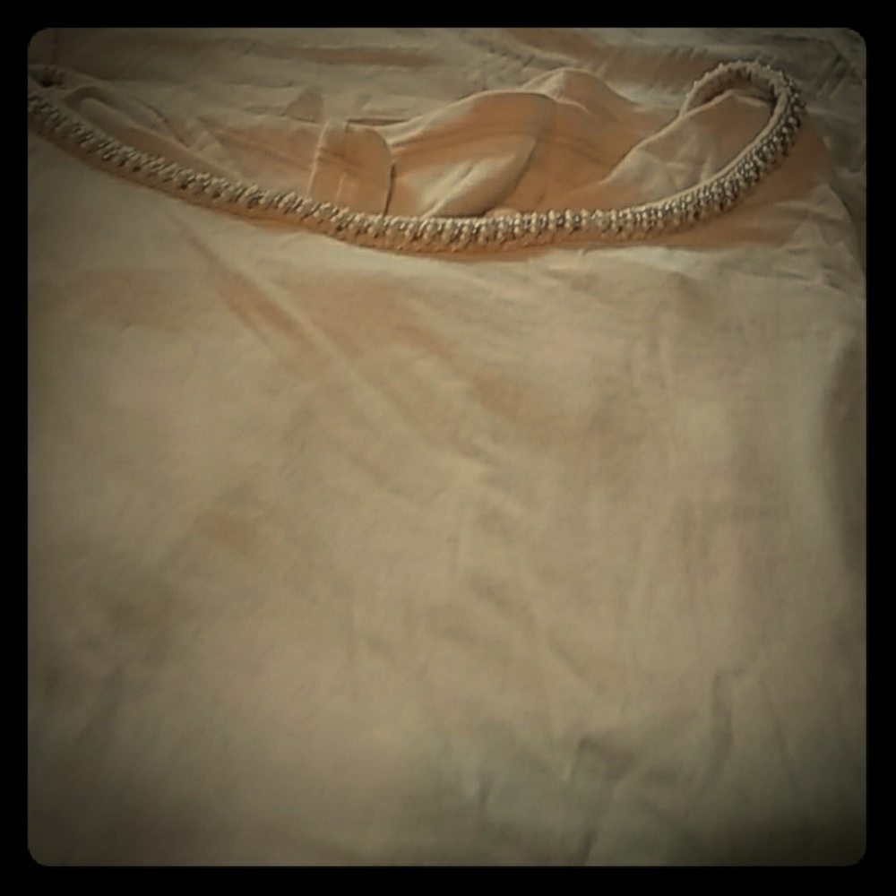 Ann Taylor blouse with beaded neckline.