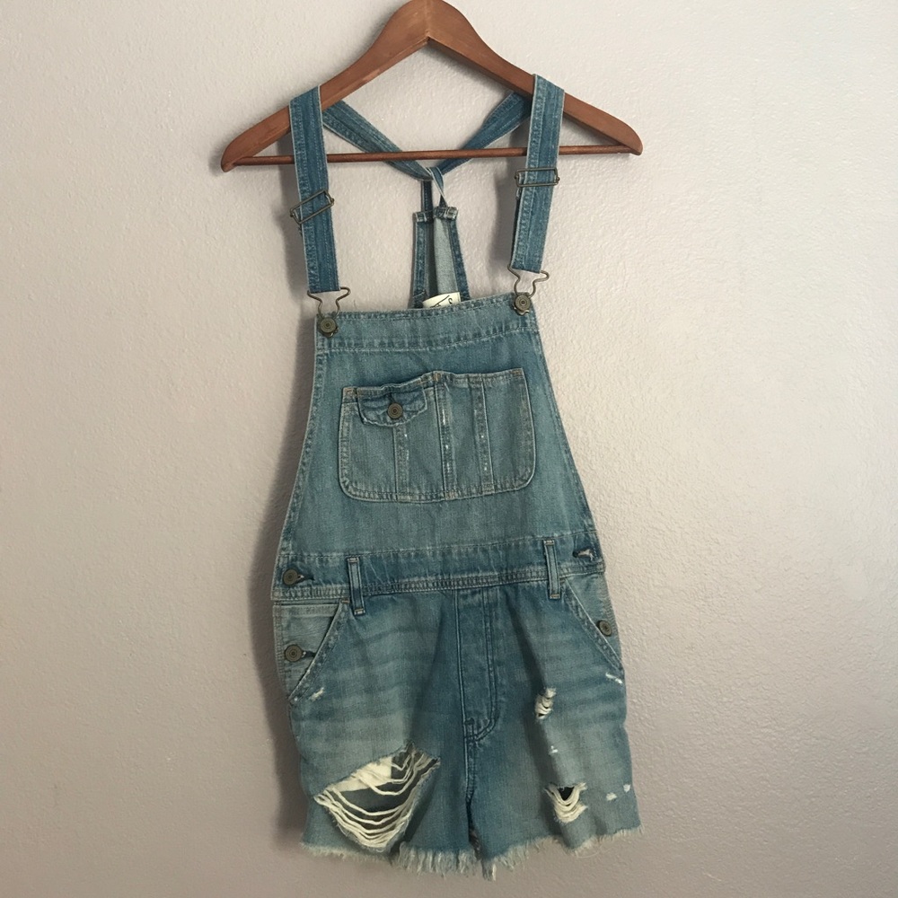 Jean shirt overalls
