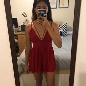 NWOT Forever 21 Red Strappy Romper