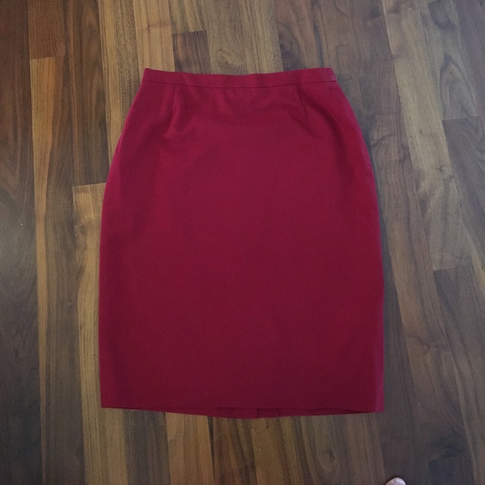 Dark red pencil skirt