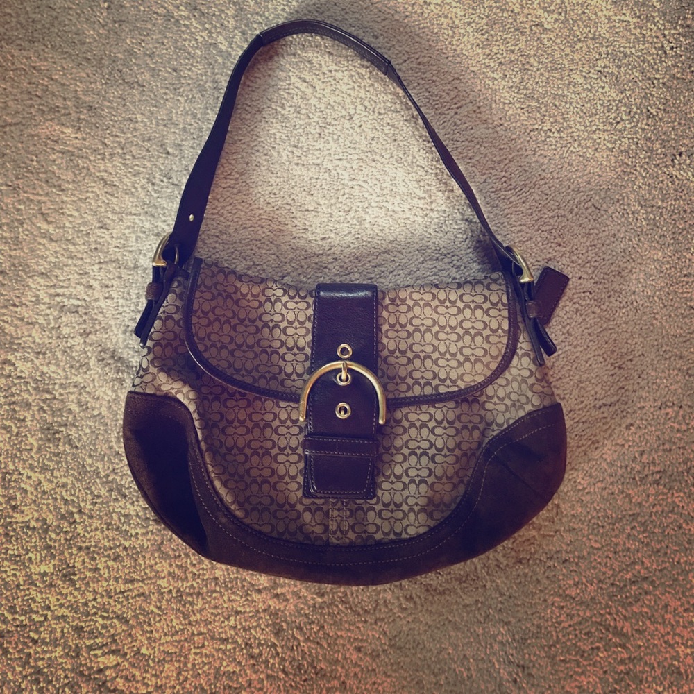 Coach Brown Suede Tote Bag