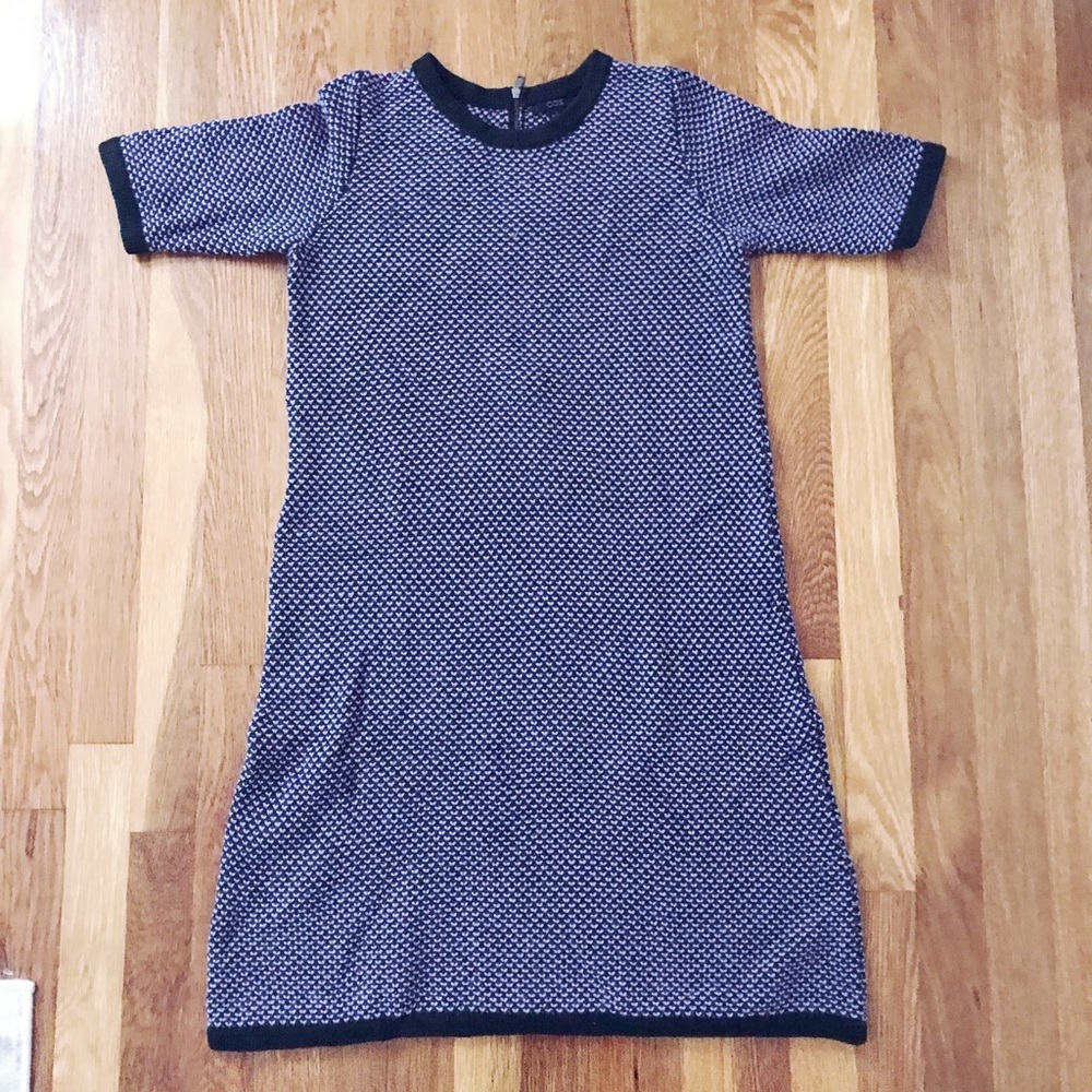 COS Purple and Green Fitted Shift Dress