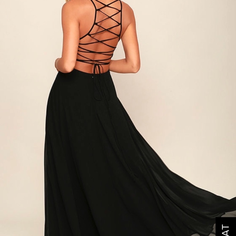 Long strapped black dress