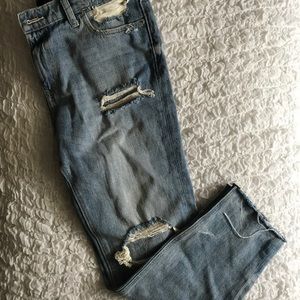 Express Distressed "Girlfriend" Denim Jeans