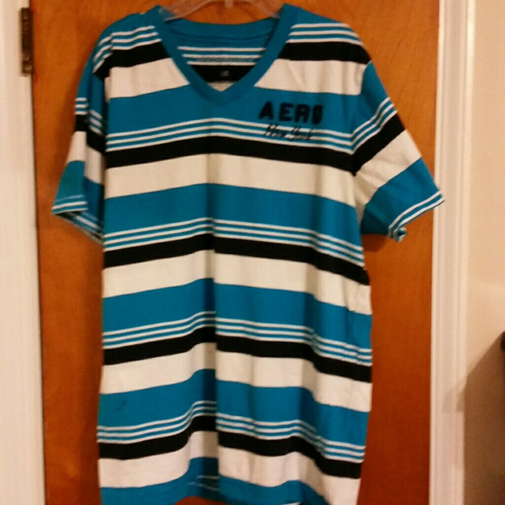 Aeropostale Stripes Blue T-Shirt