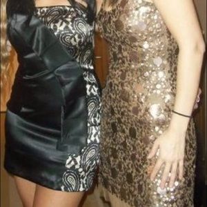 Black and Gold Mini Dress