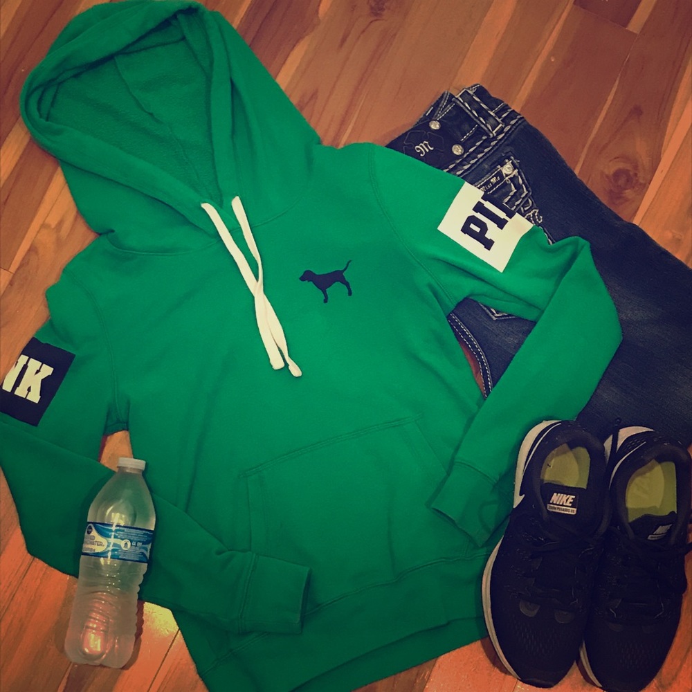 PINK XS sweatshirt Kelly green