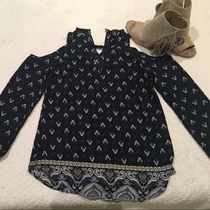 Sheer beautiful cold shoulder top