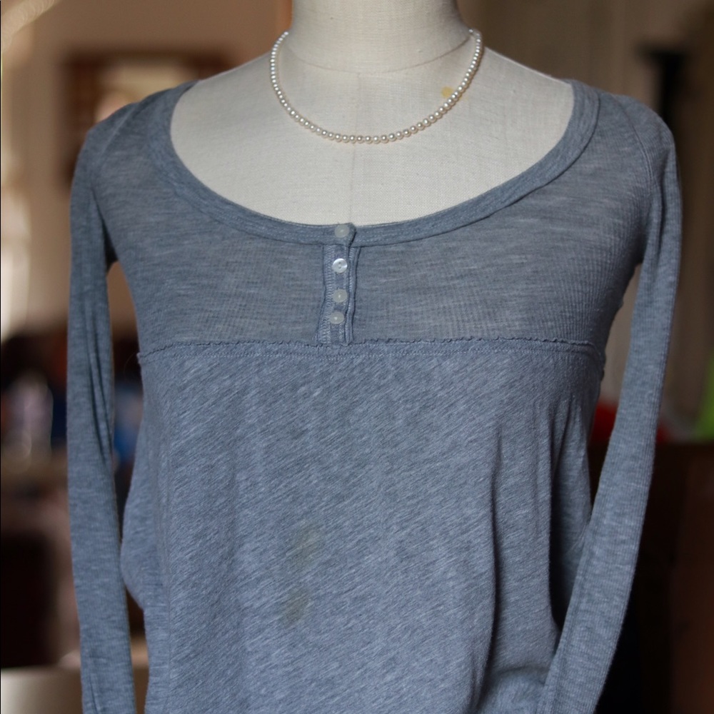Grey Peasant Blouse