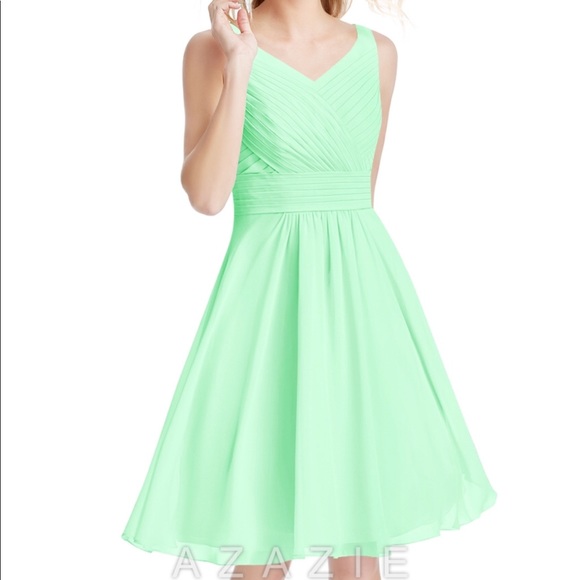 Azazie Grace Bridesmaid Dress size 12 Color Mint - Picture 1 of 7