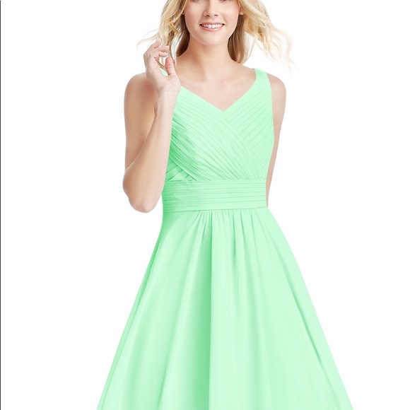 Azazie Grace Bridesmaid Dress size 12 Color Mint - Picture 2 of 7
