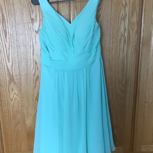 Azazie Grace Bridesmaid Dress size 12 Color Mint - Picture 3 of 7