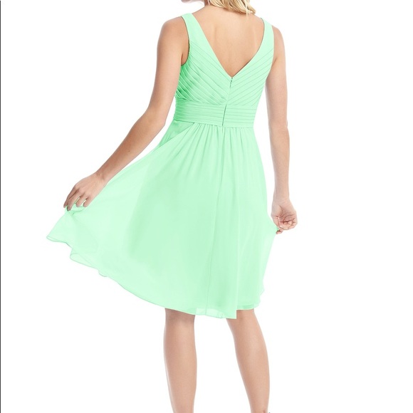 Azazie Grace Bridesmaid Dress size 12 Color Mint - Picture 5 of 7
