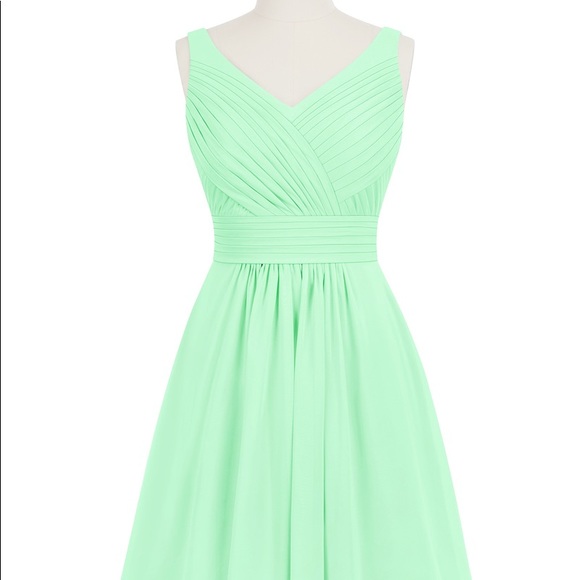 Azazie Grace Bridesmaid Dress size 12 Color Mint - Picture 6 of 7