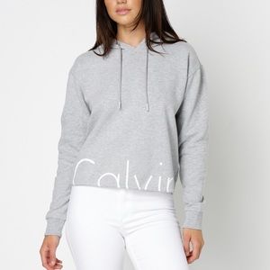 Calvin Klein cropped grey hoodie