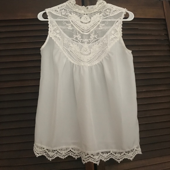 American Rag Tops - American rag white lace top. Size small.