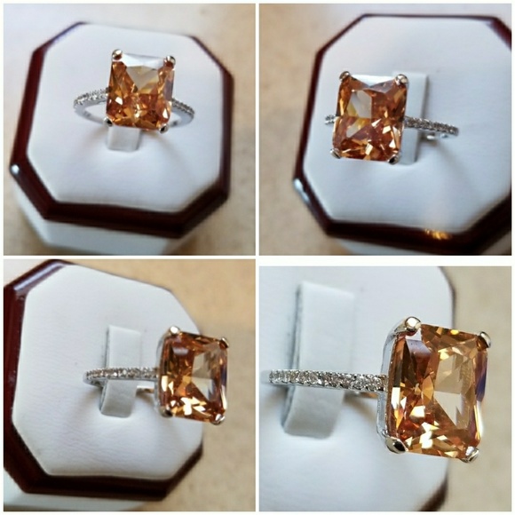 5ct Morganite Solitaire Ring Size 6 - Picture 2 of 5