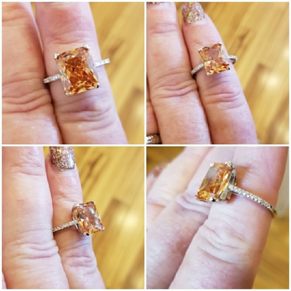 5ct Morganite Solitaire Ring Size 6 - Picture 3 of 5