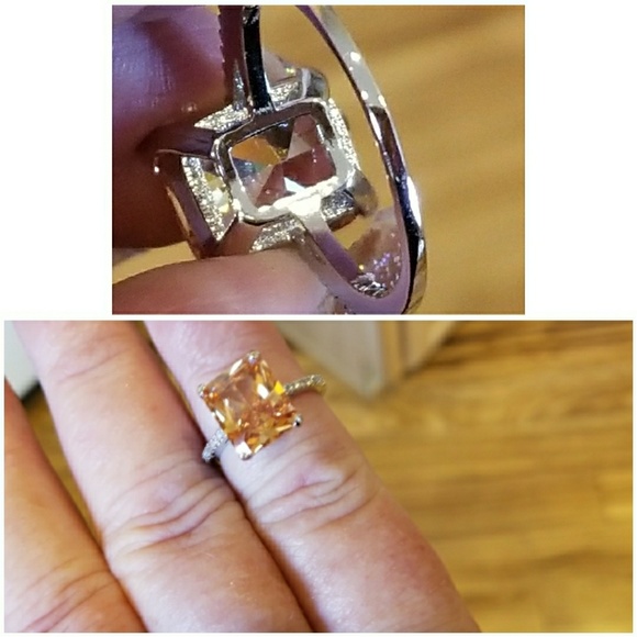 5ct Morganite Solitaire Ring Size 6 - Picture 4 of 5