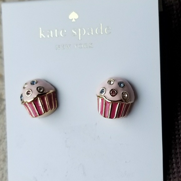 kate spade Other - New Kate Spade Cupcake Stud Earrings w/Crystals