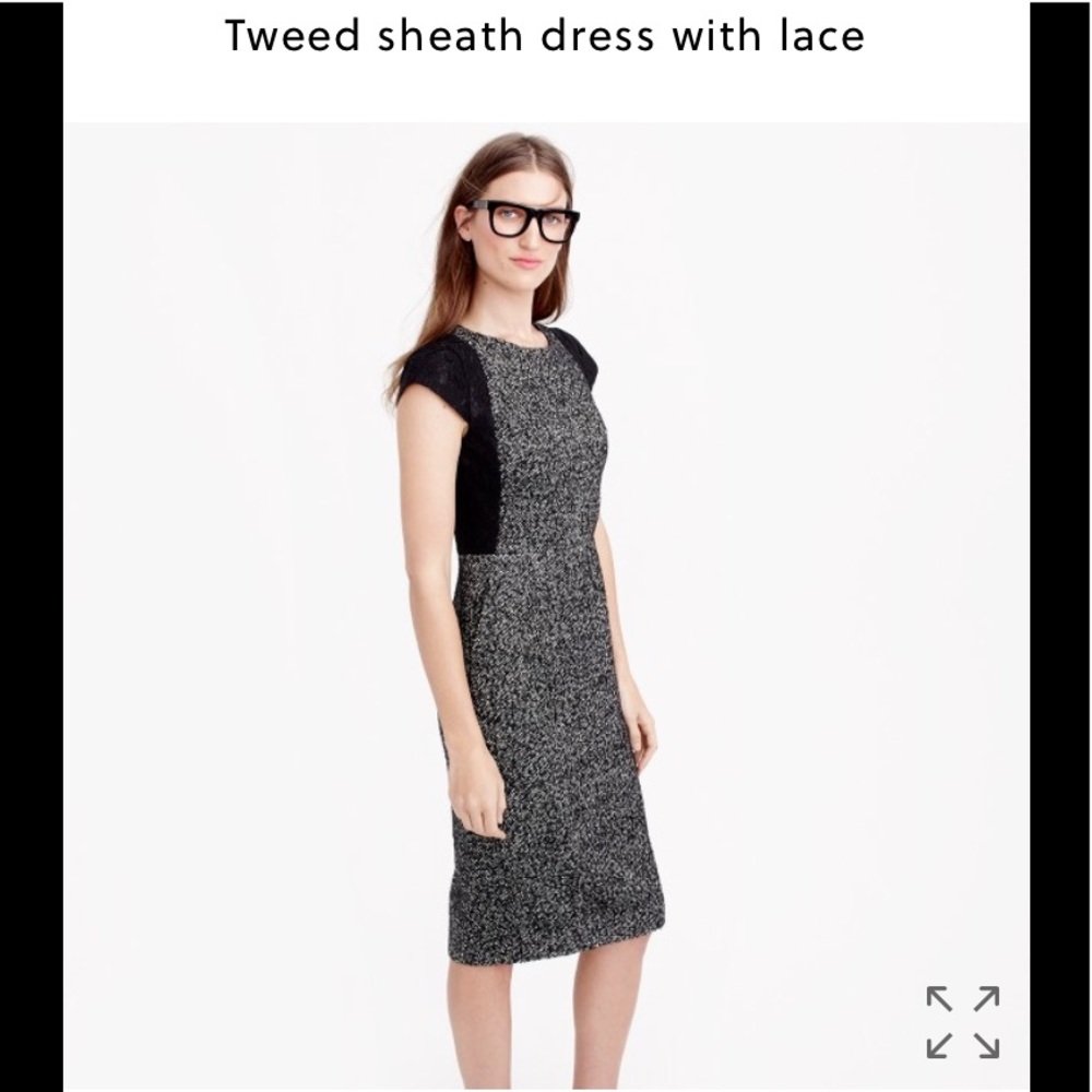 J. Crew Tweed Sheath dress with lace