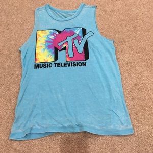 Sheer loose blue MTV Top LADIES