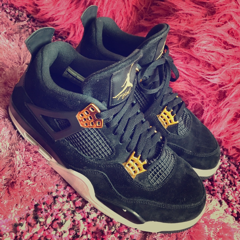 Black & Gold Air Jordan 4's