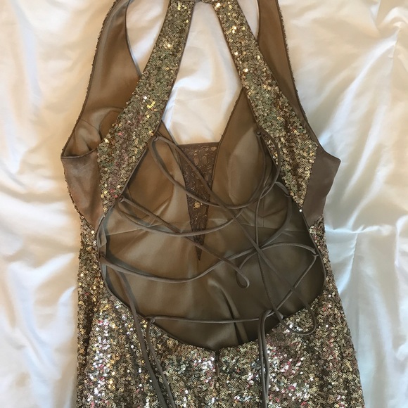 Gold Evening Dress, mermaid style full sequins - Picture 7 of 8